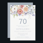 ボタニカルフローラダスティブルー70th誕生日パーティー 招待状<br><div class="desc">ボタニカルフローラダスティブルー70thバースデーパーティー招待ニッチとネストストアでコレクションをマッチング。</div>