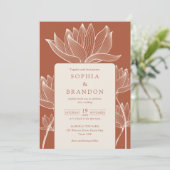 ボタニカルフローラフォトテラコッタ結婚ズ 招待状 (スタンド正面)