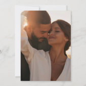 ボタニカルフローラフォトブラックとホワイト結婚ズ 招待状 (裏面)