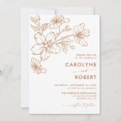 ボタニカルフローラフォト結婚式招待状 招待状 (正面)