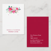 ボタニカルフローラブティックジュエリーイヤリングディスプレイ 名刺 (正面/裏面)