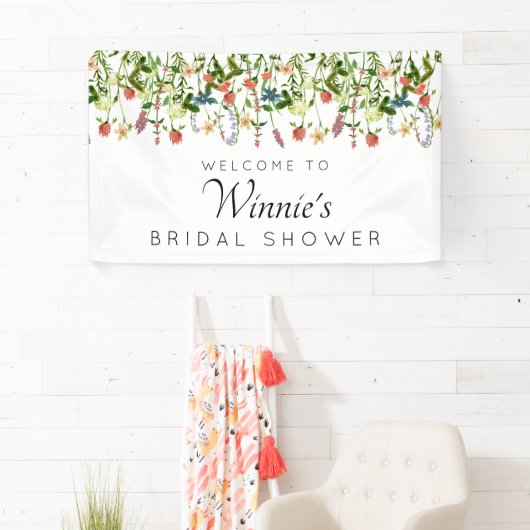 ボタニカルフローラブライダルシャワーバナー 横断幕 (インサイチュ)