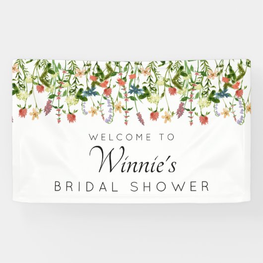 ボタニカルフローラブライダルシャワーバナー 横断幕 (横)