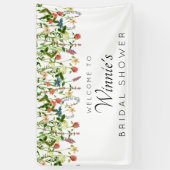 ボタニカルフローラブライダルシャワーバナー 横断幕 (縦)