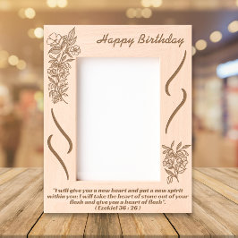 ボタニカルフローラブーケ誕生日聖なる聖書の詩 レーザー彫刻フレーム