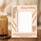 ボタニカルフローラブーケ誕生日聖なる聖書の詩 レーザー彫刻フレーム