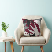 ボタニカルフローラプリントブルゴーニュ クッション (椅子)