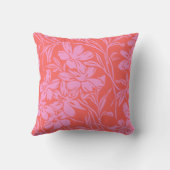 ボタニカルフローラボホアートデザインインピンクと赤 クッション (裏面)