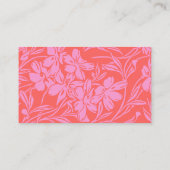 ボタニカルフローラボホアートinピンクパーソナライズされたレッド 名刺 (裏面)