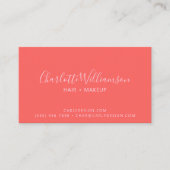 ボタニカルフローラボホアートinピンクパーソナライズされたレッド 名刺 (正面)