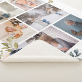 ボタニカルフローラママ写真コラージュ水彩色 シェルパブランケット (3/4)