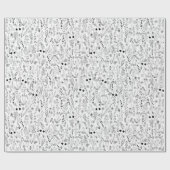 ボタニカルフローララインアート ラッピングペーパー (フラット)