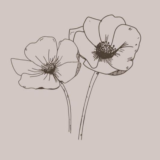 ボタニカルフローララインスケッチマザーズデイカード サンキューカード