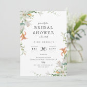ボタニカルフローラリリーフレームブライダルシャワー 招待状 (スタンド正面)