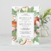 ボタニカルフローラレッドアップル結婚果樹園 招待状 (スタンド正面)