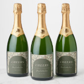 ボタニカルフローラヴィンテージ自然ガーデンアーチ応援 スパークリングワインラベル (ボトル)