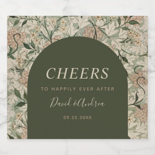 ボタニカルフローラヴィンテージ自然ガーデンアーチ応援 スパークリングワインラベル (シングルラベル)