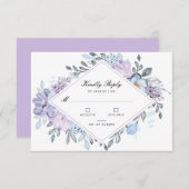 ボタニカルフローラ庭園の結婚式RSVPカード 出欠カード (正面/裏面)