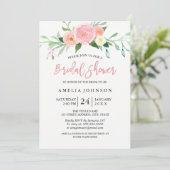 ボタニカルフローラ水彩ブライダルシャワーカード 招待状 (スタンド正面)