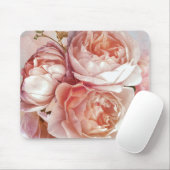 ボタニカルフローラ牡丹赤面ピンクローズ マウスパッド (マウス)