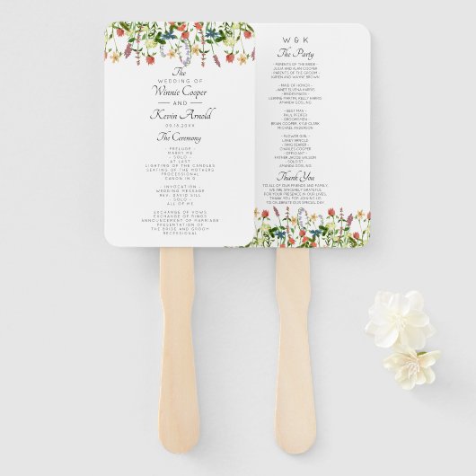 ボタニカルフローラ結婚式 プログラムハンドファン ハンドファン (正面&裏面)