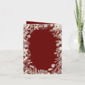 ボタニカルフローラ1写真アーチレッドメリークリスマス シーズンカード (裏面)