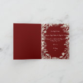 ボタニカルフローラ1写真アーチレッドメリークリスマス シーズンカード (内部)