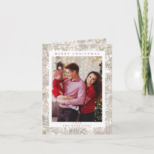 ボタニカルフローラ1 photo White Merry Christmas シーズンカード (正面)