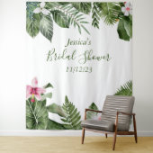 ボタニカルブライダルシャワートロピッ葉クの水色 タペストリー (インサイチュ)