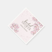 ボタニカルブライダルシャワーピンクフローラさくらんぼ花 スタンダードカクテルナプキン (角)