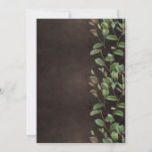 ボタニカルブラウングリーンリーフローラエレガントな結婚式 招待状 (裏面)