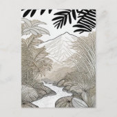 ボタニカルブラックレインフォレストラインスケッチ ポストカード (正面)