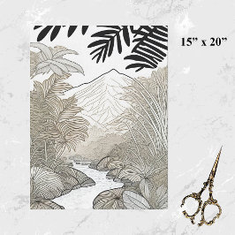 ボタニカルブラックレインフォレストラインスケッチ 薄葉紙