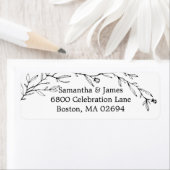 ボタニカルブランチクラシックタイポグラフィ差出人住所 ラベル (インサイチュ)