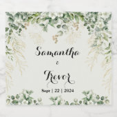 ボタニカルブリスエレガントパープルガーデンブー スパークリングワインラベル (シングルラベル)