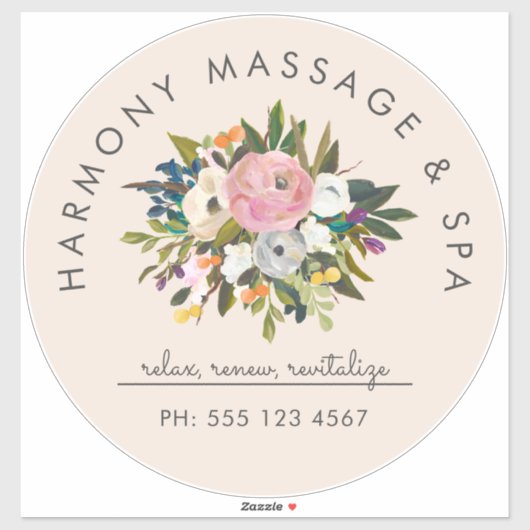 ボタニカルブリスエレガントフローラ曲線文字 |クリーム シール (シート)