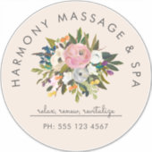 ボタニカルブリスエレガントフローラ曲線文字 |クリーム シール (正面)