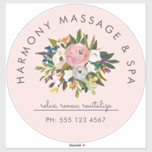 ボタニカルブリスエレガントフローラ曲線文字 赤面 シール