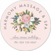 ボタニカルブリスエレガントフローラ曲線文字 |赤面 シール (正面)