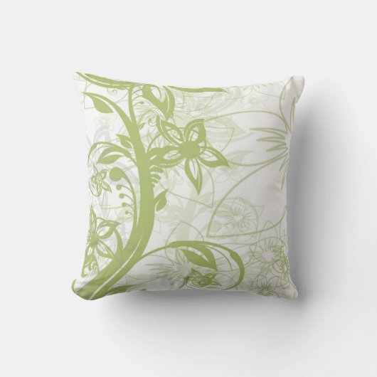 ボタニカルブリスグリーンフローラデコットン クッション (正面)