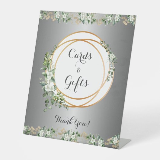 ボタニカルブリスシルバーインフューズブライダルシャワー 台座サイン (正面)