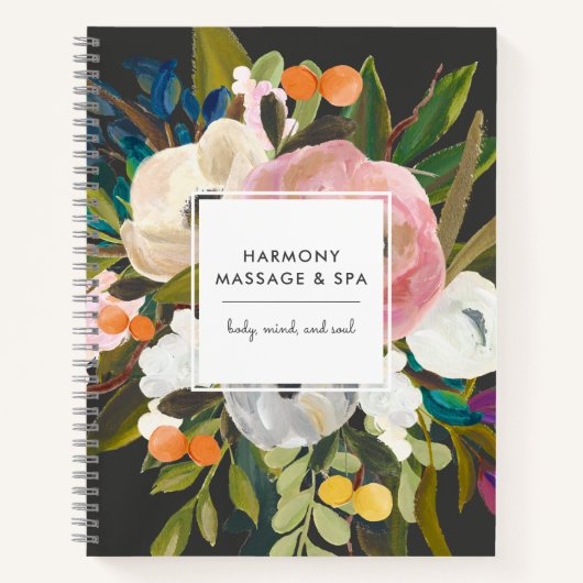 ボタニカルブリスビジネス |モダンフローラ |黒 ノートブック (正面)