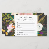 ボタニカルブリスフローラギフト券カード |黒 (正面/裏面)