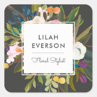 ボタニカルブリスフローラビジネスラベル |黒