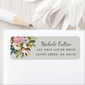 ボタニカルブリスフローラ |グレー差出人住所 ラベル (インサイチュ)