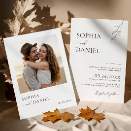 ボタニカルブリスモダンシンプル結婚ズ 招待状