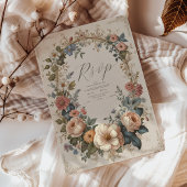 ボタニカルブリスワイルドフラワーアールヌーボー結婚ズ 出欠カード