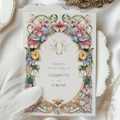 ボタニカルブリスワイルドフラワーアールヌーボー結婚ズ 招待状