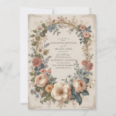 ボタニカルブリスワイルドフラワーアールヌーボー結婚ズ 招待状 (正面)