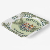 ボタニカルブリス：エレガントフローラ誕生日 ペーパープレート (傾斜あり)